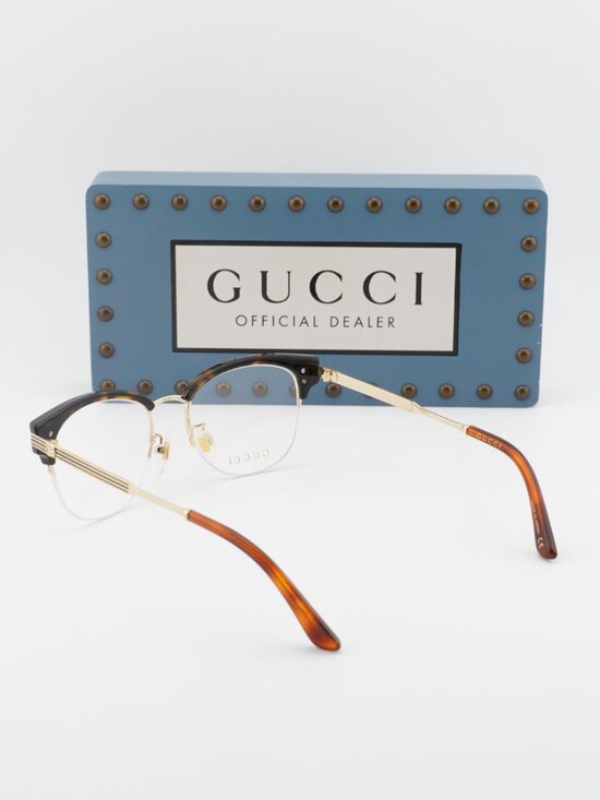 Gucci GG0201O 002 Square Eyeglasses - Havana 50mm